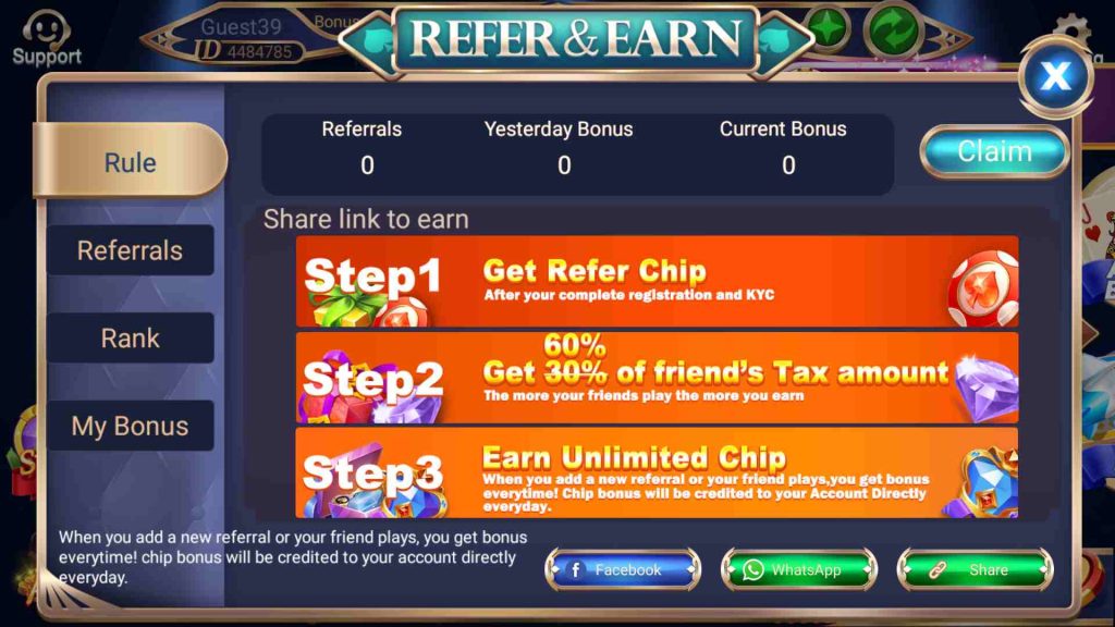 Teen Patti Sea refer and earn program Teen Patti Sea refer and earn