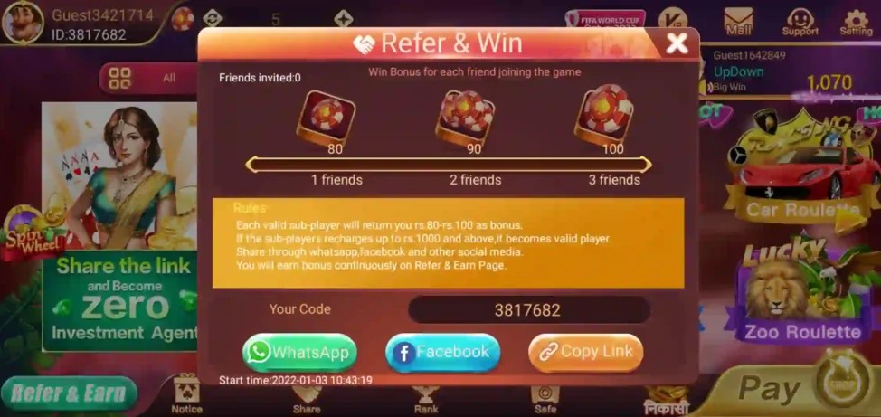 Teen Patti Sky refer and win money Teen Patti Sky refer and win money